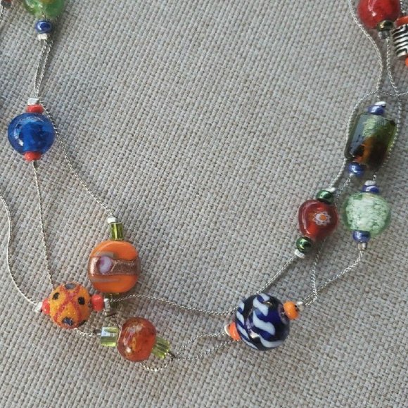 Chico's Multi Strand Colorful Beaded Necklace - Picture 2 of 3